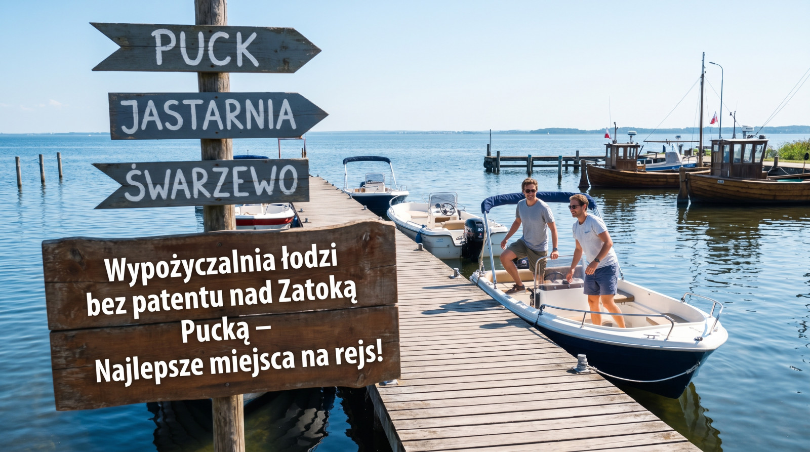 Wynajem łodzi bez patentu w Pucku, Jastarni i Swarzewie – najlepsze miejsca na rejs po Zatoce Puckiej